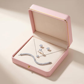 Elegant Crystal Jewelry Gift Set for Women | Necklace, Bracelet, Ring & Earrings Set